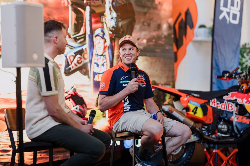 James Baldwin interviewing Daniel Sanders at a Red Bull documentary launch